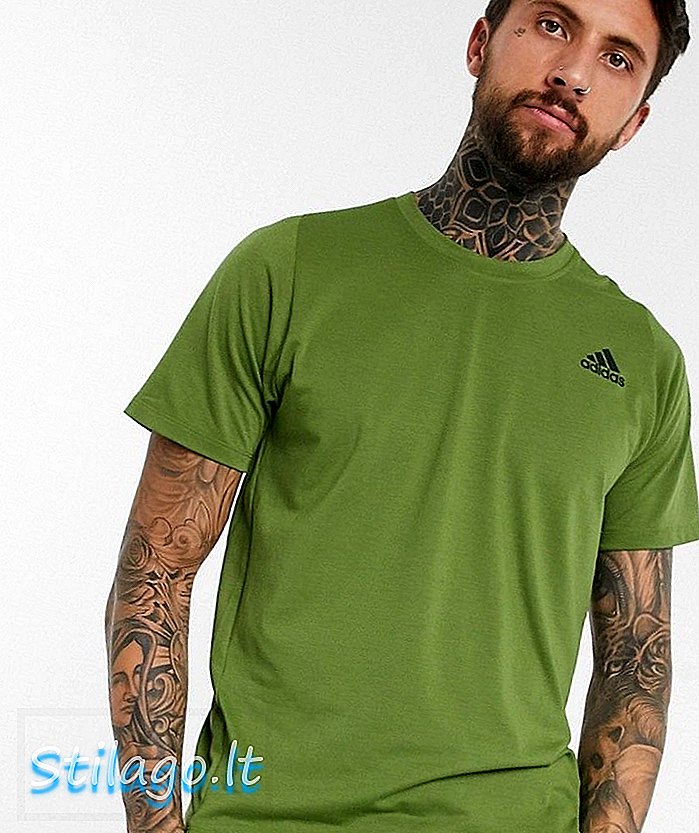 majica adidas za trening u maslinasto zelenoj boji