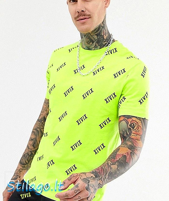 Camiseta relajada de ASOS DESIGN con estampado de texto con números romanos por todas partes-Verde