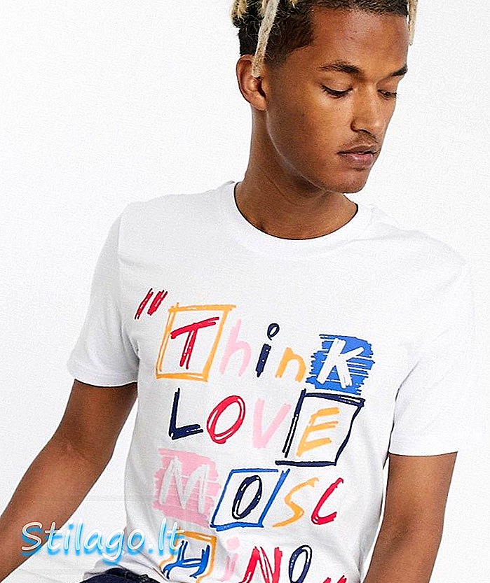 Love Moschino fikir t-shirt cinta-Putih