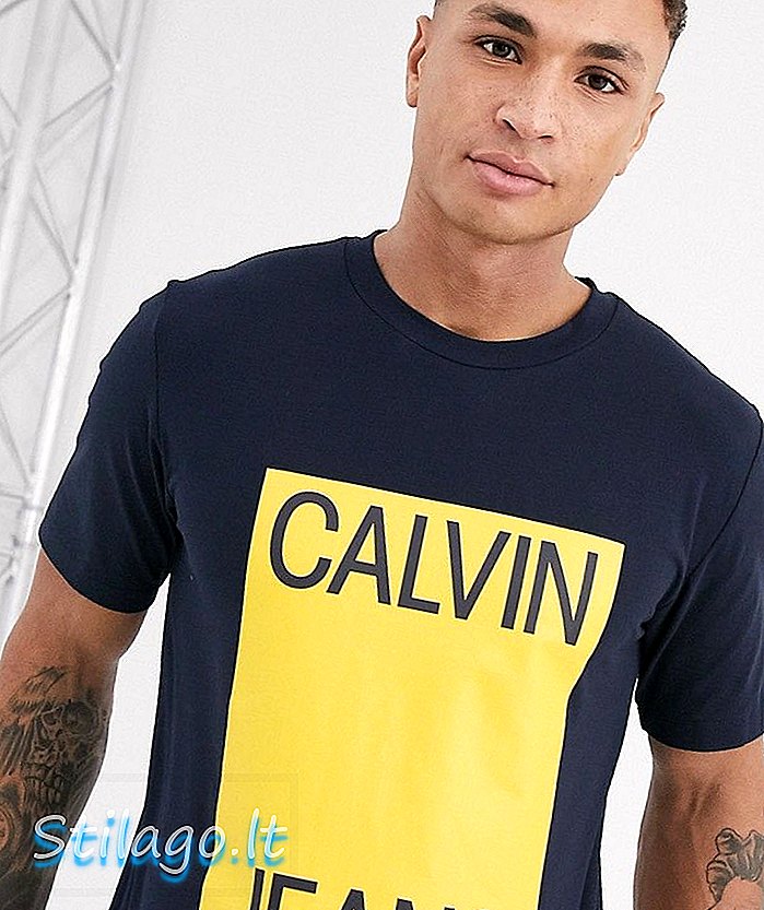Calvin Klein Jeans-kasse foran t-skjorte-blå