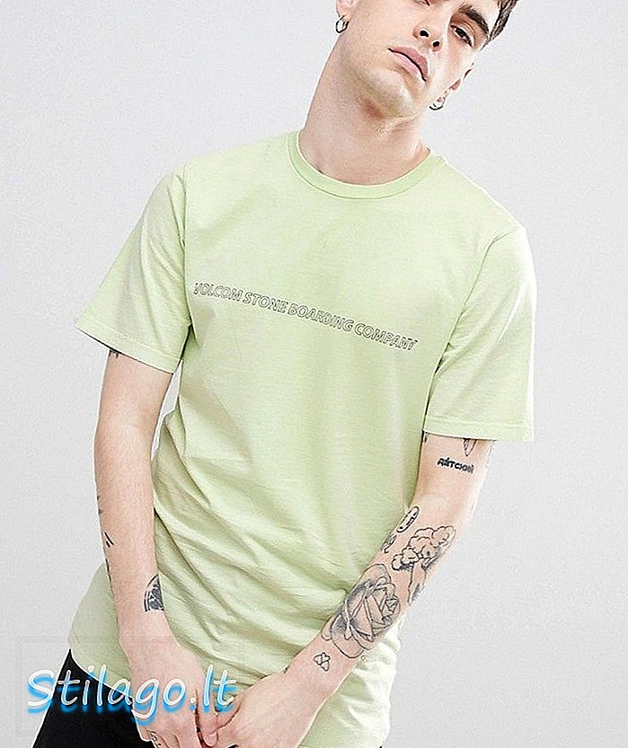 „Volcom“ spyraliniai marškinėliai su riedlenčių logotipu žalia