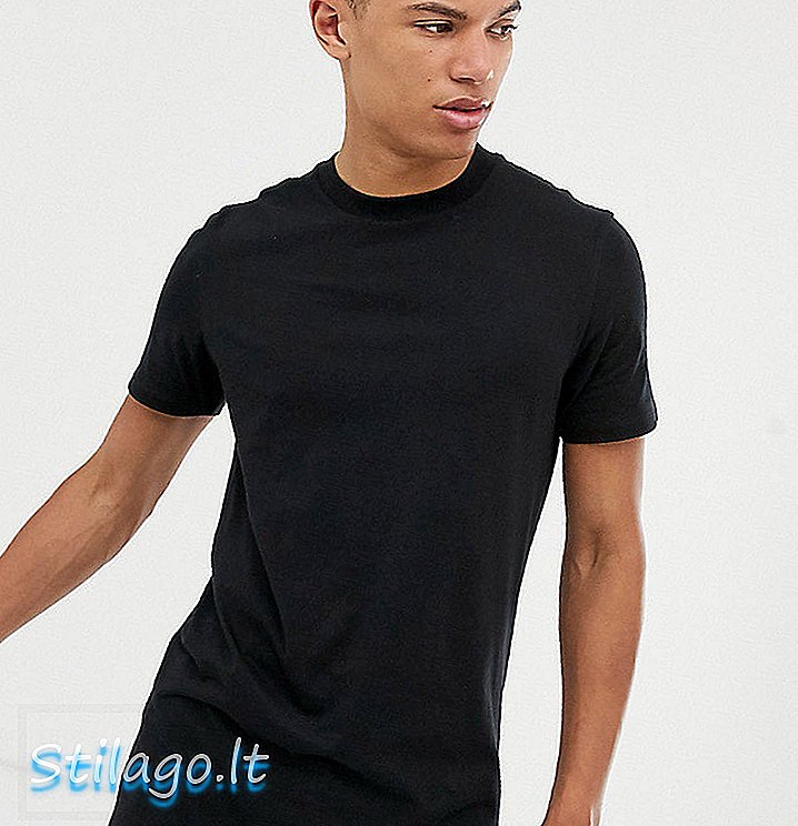 ASOS DESIGN T-shirt comprida com palangre preto