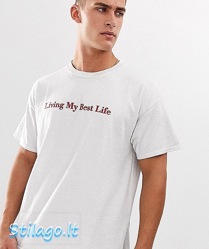 T-shirt New Look avec la meilleure impression de vie en blanc cassé-crème