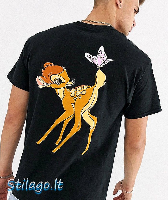 Disney Bambi Back Print T-Shirt-Schwarz
