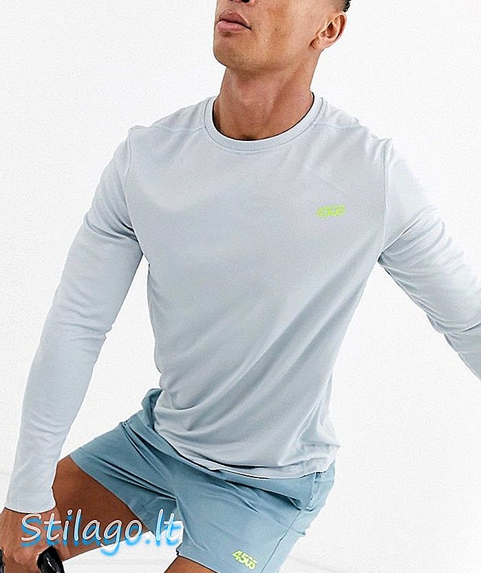 पीला ग्रे-ब्लू में ASOS 4505 आइकन प्रशिक्षण लंबी आस्तीन टी शर्ट