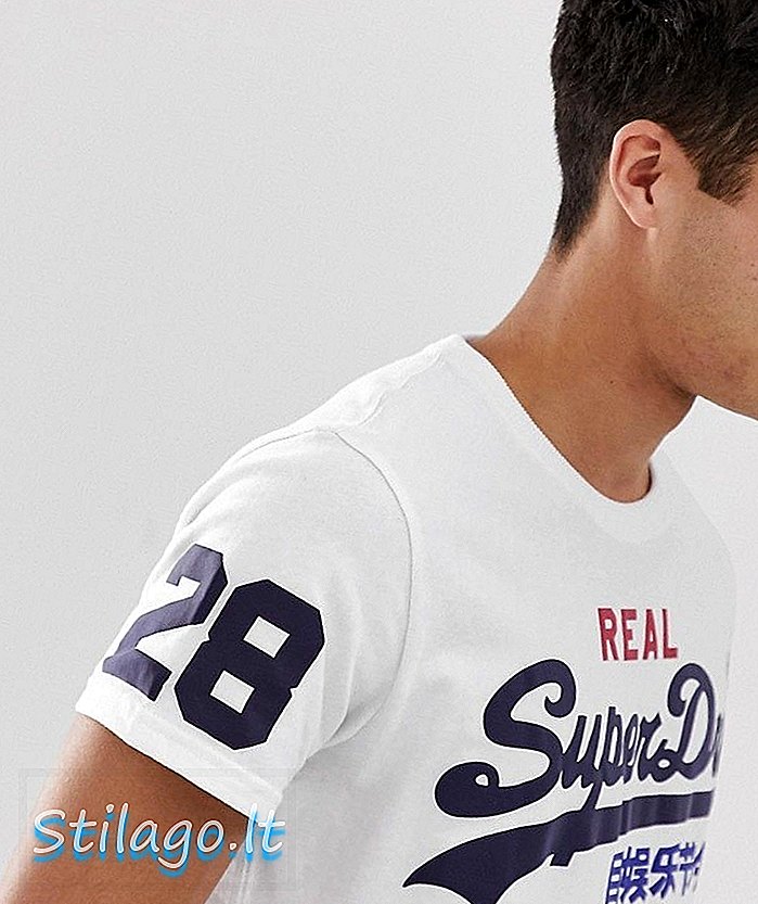 „Superdry“ logotipo marškinėliai balti