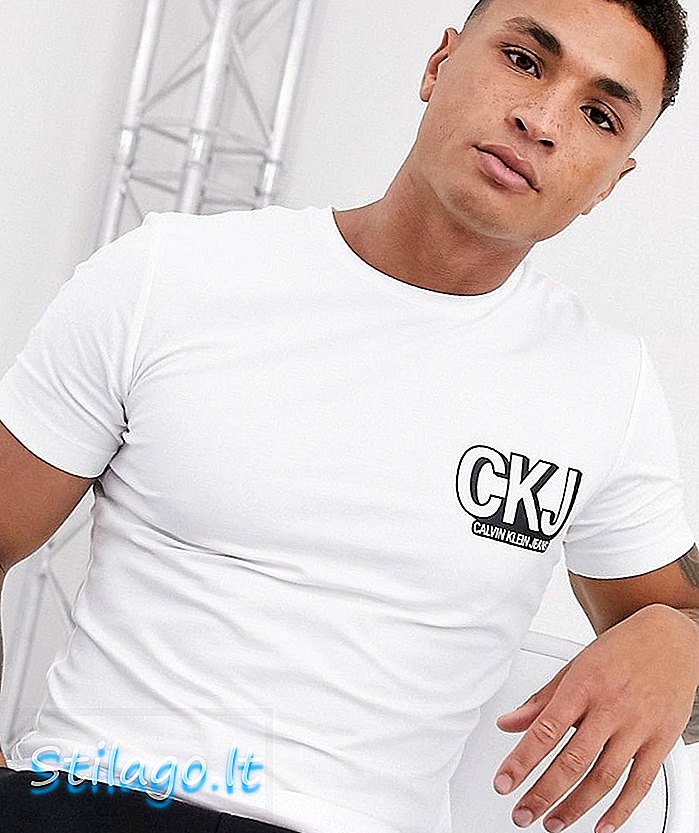 Grafična majica Calvin Klein Jeans-Bela