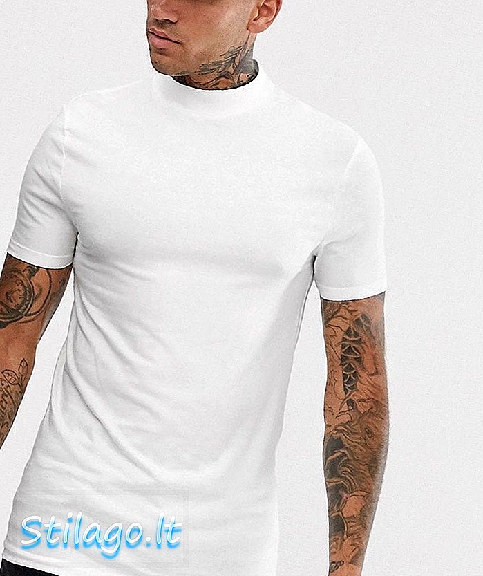 „ASOS DESIGN“ organiniams raumenims tinkamas marškinėlių vėžlio kaklas baltas