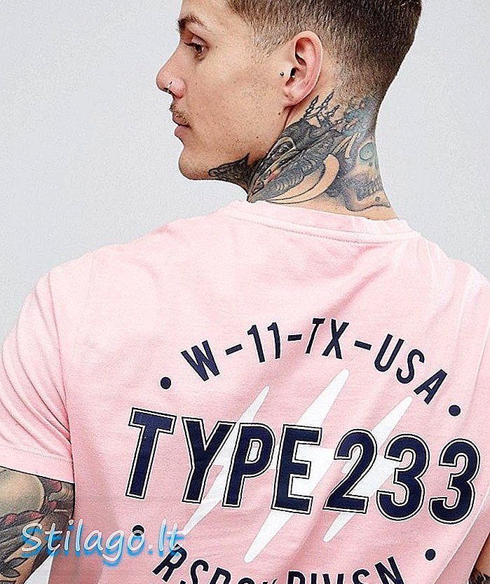 boohooMAN t-paita vaaleanpunaisella salamapainalla