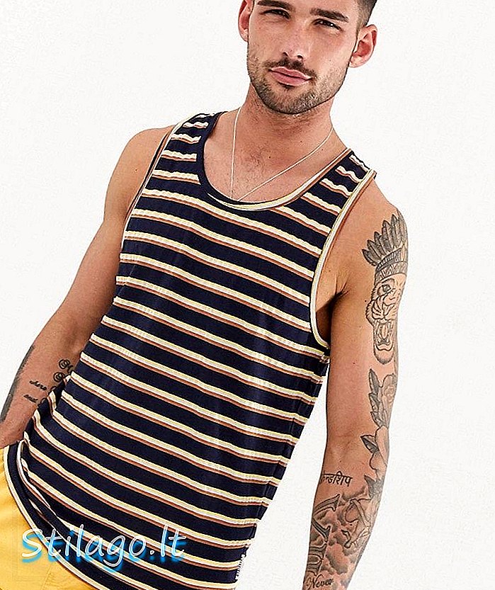 Bellfield stripe vest-Navy