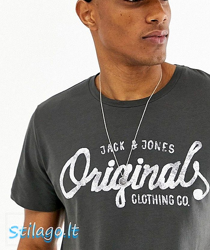 Camiseta con logo geo de Jack & Jones-Navy