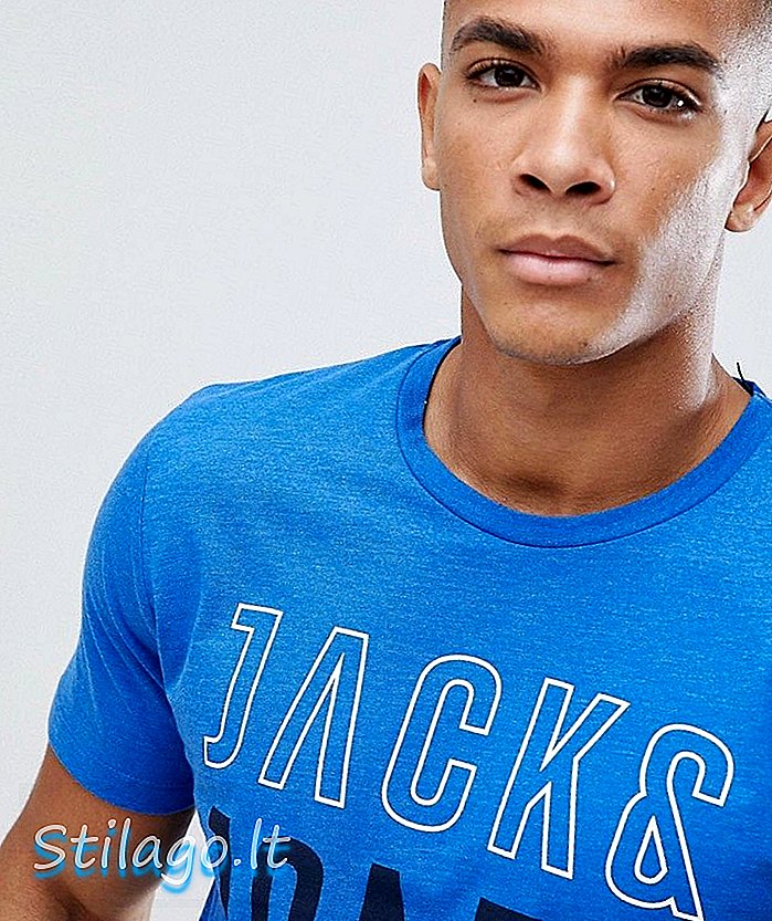 Tričko s logem Jack & Jones hrudníku-modré
