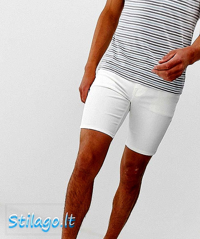 ASOS DESIGN spray på denim shorts i kraftstrekk hvit