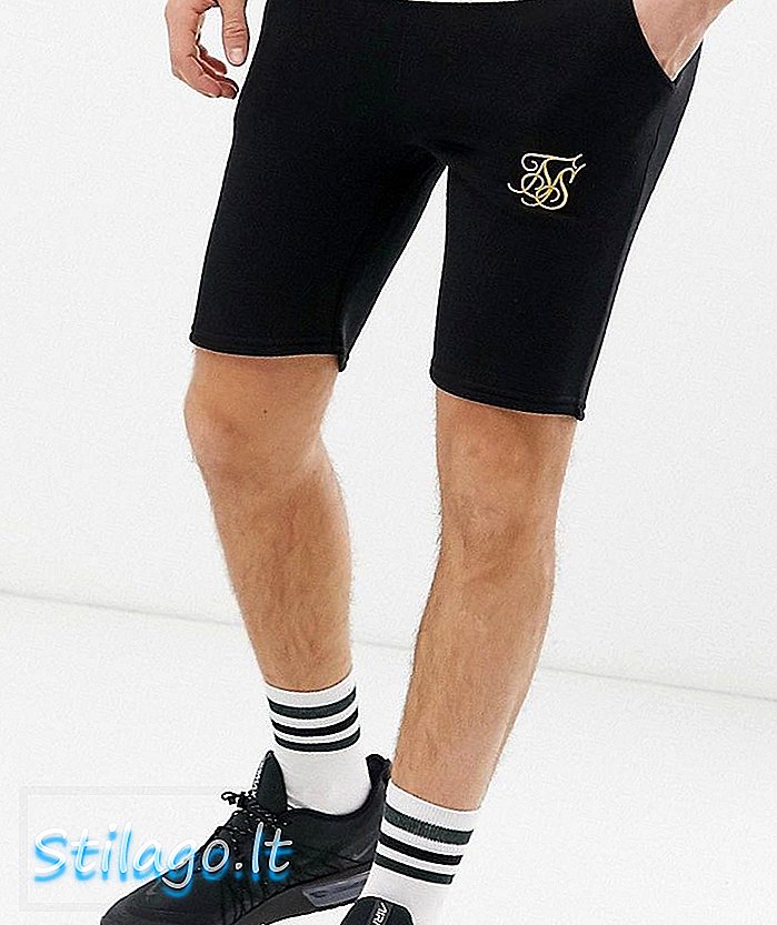Celana pendek SikSilk berwarna hitam dengan logo