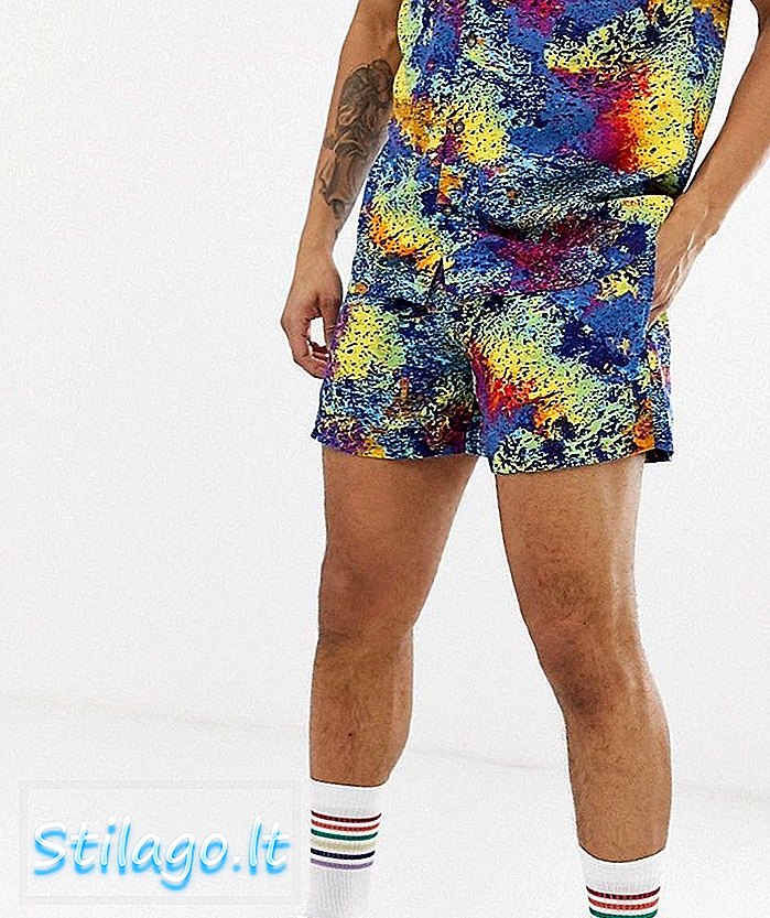 Urban Threads shorts em arco-íris print-Multi