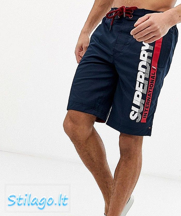 Superdry stranski logotip kratke hlače mornarsko