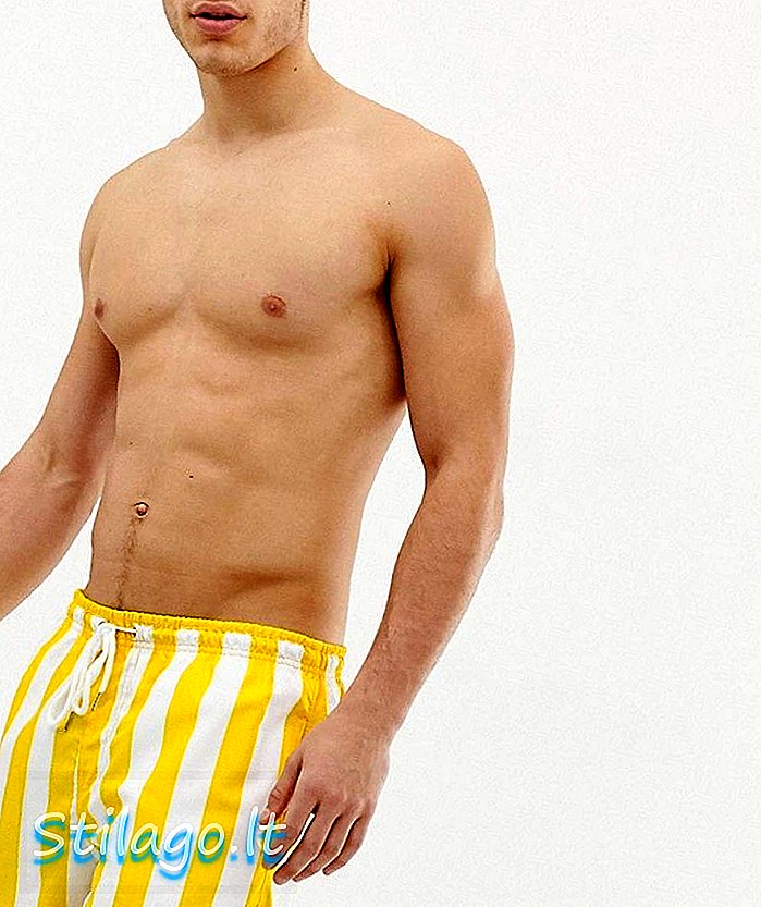 Shorts de baño a rayas recicladas Dock & Bay en amarillo