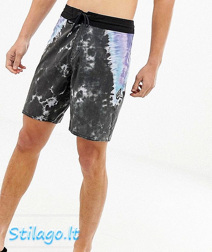 Shorts da bagno Volcom Stoney colorante 19 in nero