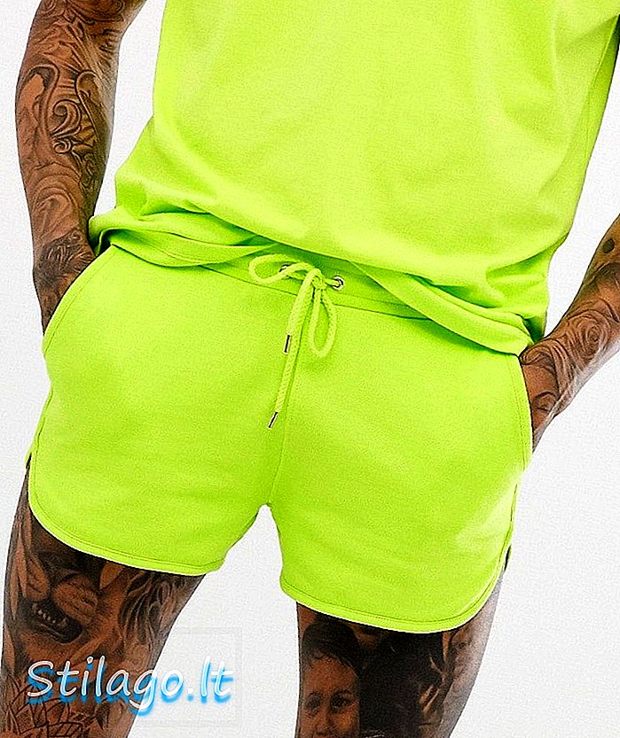 ASOS DESIGN koordinatne kratke majice za kratke hlače u limeno-zelenoj boji