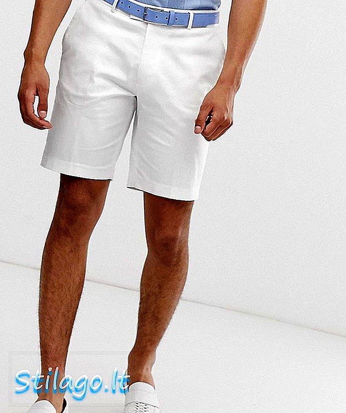 ASOS DESIGN тънки средни шорти от бял памук