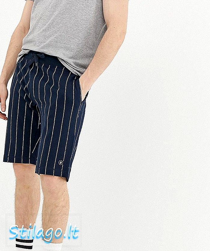 Jack & Jones Originals Jersey Shorts mit vertikalem Streifen-Navy