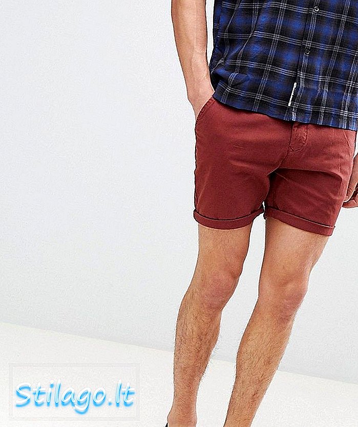 Proces sort fersken bomuld Chino shorts-rød