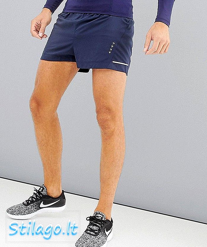 ASOS 4505 pantalons curts de running ultra lleugers en blau marí