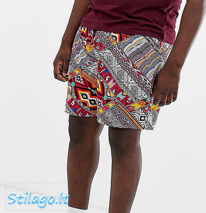 New Look Plus shorts in stampa azteca-Multi