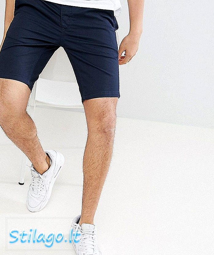 River Island Slim Fit Chino Shorts In Navy