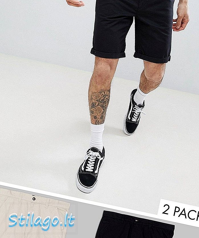 D-Struct Chino Shorts 2 Pack-Stone