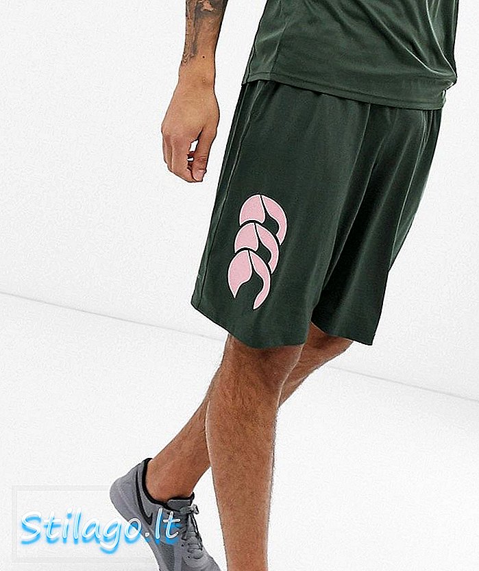 Canterbury Vapodri short en kaki avec logo rose-Vert