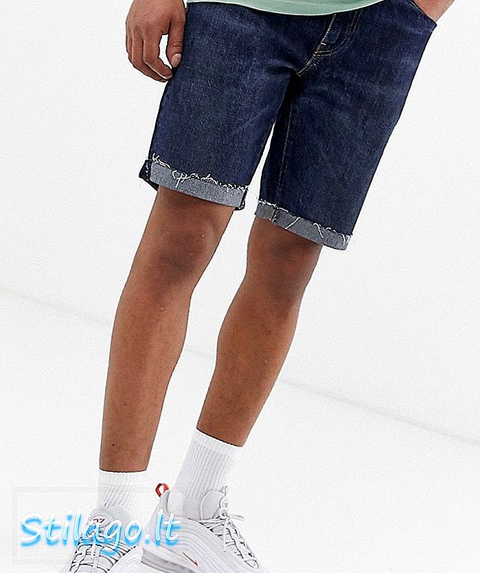 Levi's 511 slim fit cutoff denim shorts i pauper mørk vask-blå