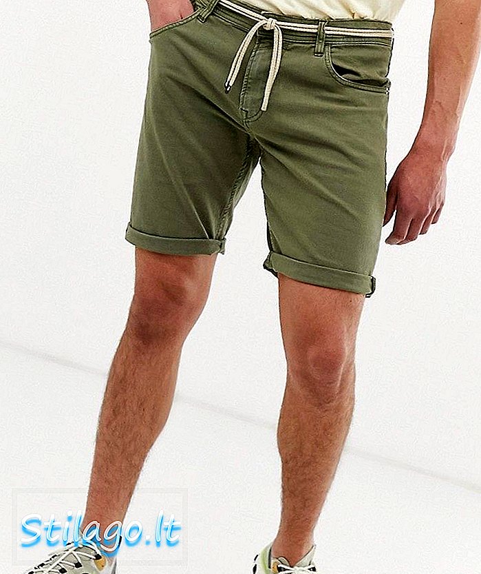 Pantaloni scurți din denim Tom Tailor în verde măsliniu