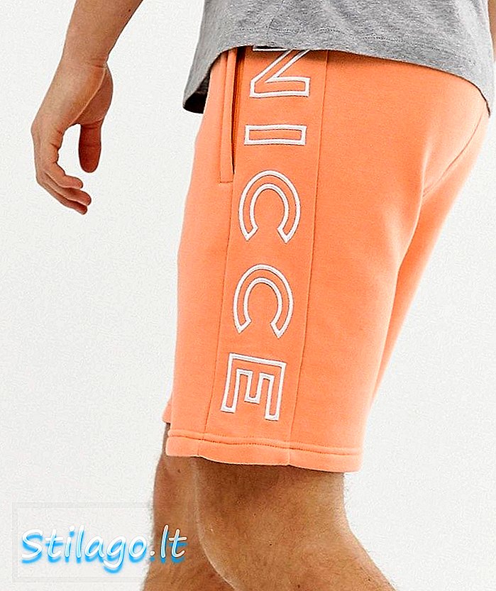 „Nicce“ šortai su dideliu oranžinės spalvos logotipu