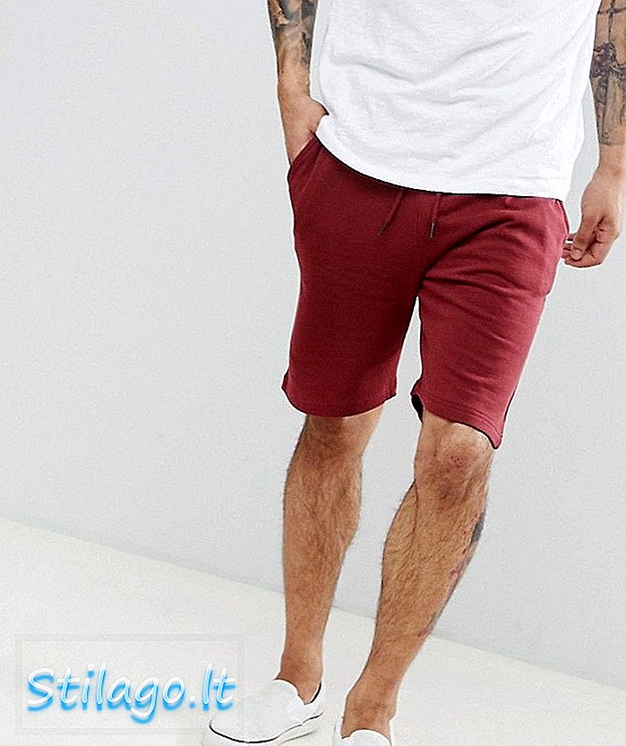 Threadbare Basic Jersey Shorts-Rojo