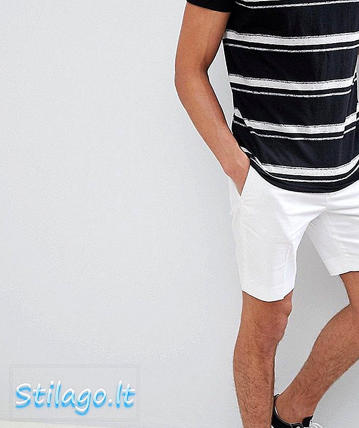 ASOS DESIGN - Pantaloncini eleganti slim media lunghezza in raso di cotone bianco