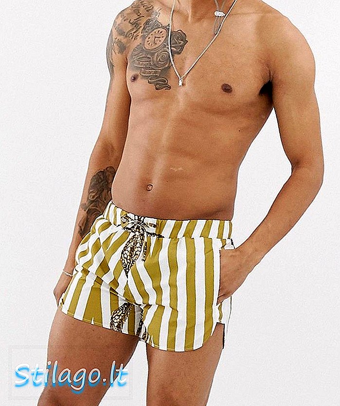 Pantaloni scurți de înot pentru Hermano, cu imprimeu de șarpe, alb