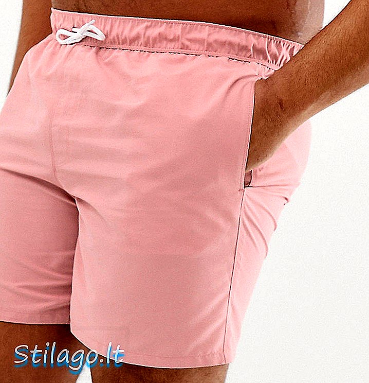 Shorts de baño de ASOS DESIGN Plus de longitud media rosa claro