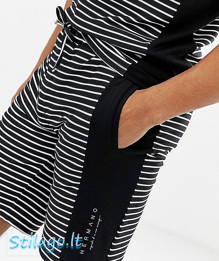 Hermano kratke hlače sa bočnim logotipom u prugasto-crnoj boji