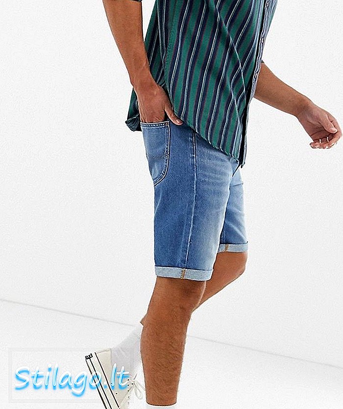 Pantaloni scurți din denim de buzunar Lee Jeans 5-Albastru
