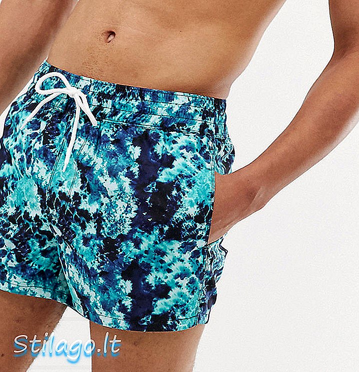 ASOS DESIGN Els pantalons curts de natació alts de color blau marí tenen una extensió molt curta