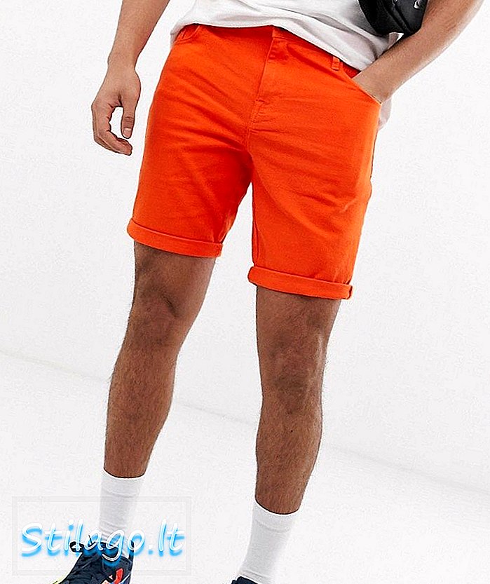 Тонкі джинсові шорти ASOS DESIGN оранжевого кольору