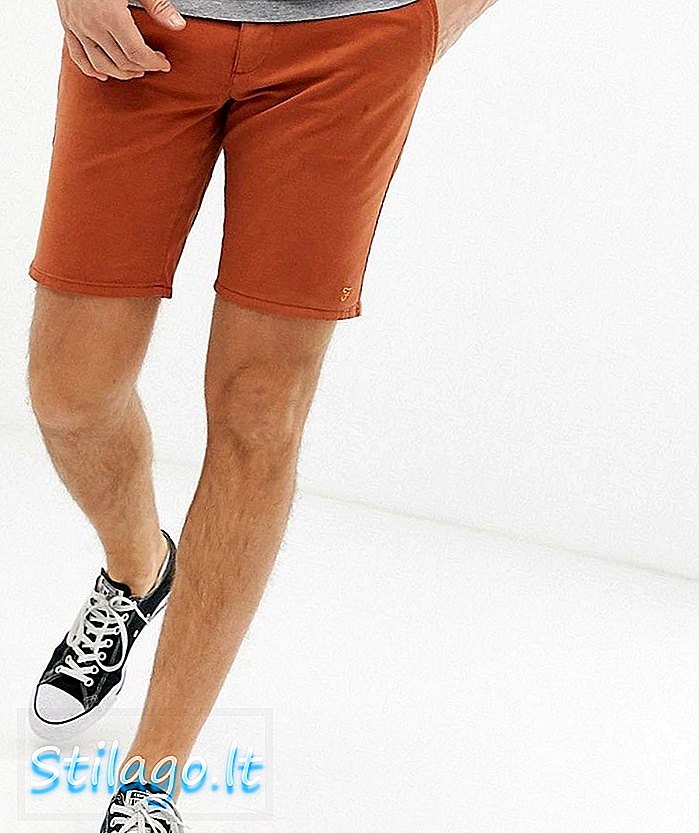 Farah Hawk celana pendek kepar warna oranye