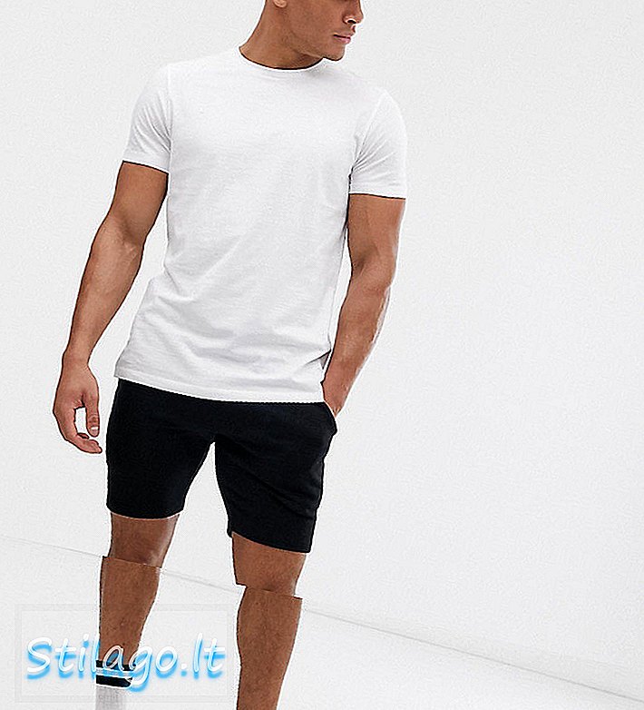 ASOS DESIGN - T-shirt con girocollo e shorts skinny in jersey, confezione da 2 pezzi
