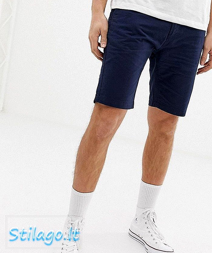 Threadbare Belted Chino Shorts-Navy