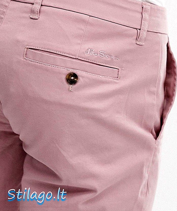 Pantaloncini chino elasticizzati Ben Sherman-Rosa