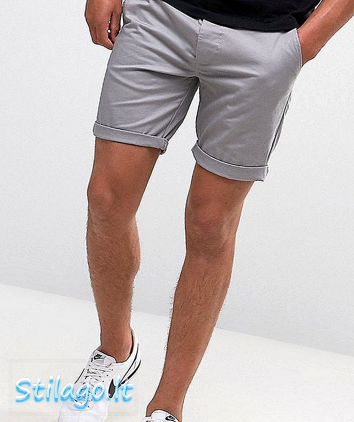 ASOS Slim Chino Shorts In Light Grey