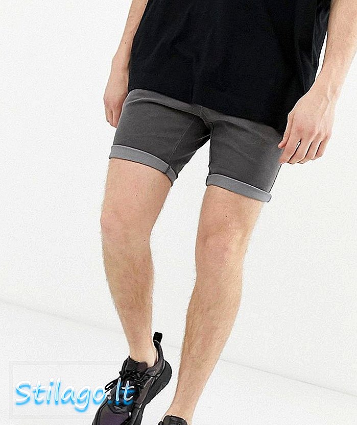 ASOS DESIGN skinny chino shorts i vasket grått