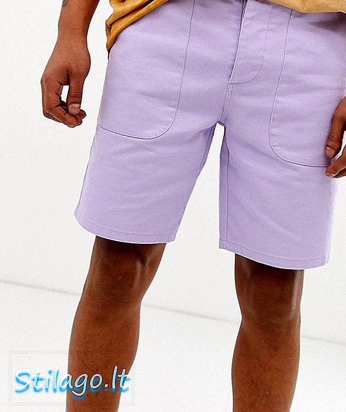 ASOS DESIGN полезни шорти в измито люляково платно-лилаво