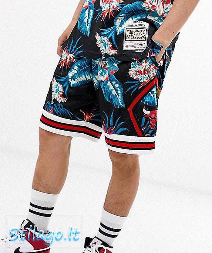 Mitchell & Ness NBA Chicago Bulls shorts de malla florales en negro